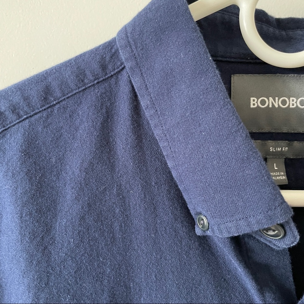 Bonobos - Brushed Button-Down - L - Slim - Navy